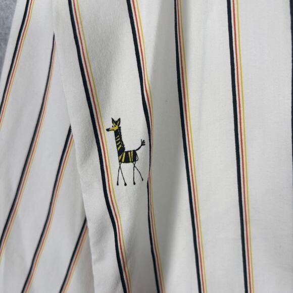 Chicos Shirt Womens Large 2 White Striped Zebra Button Collar Career Office - Picture 9 of 12